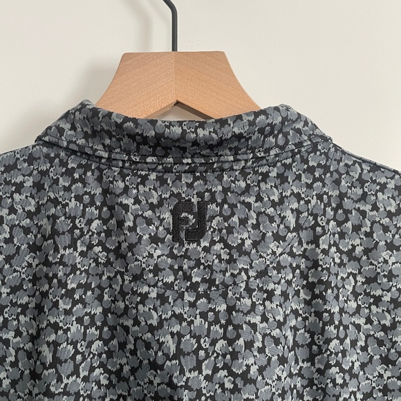 FootJoy Women's Polo Grey Black Print Embroidered Logo HCC Size Small - Picture 5 of 7